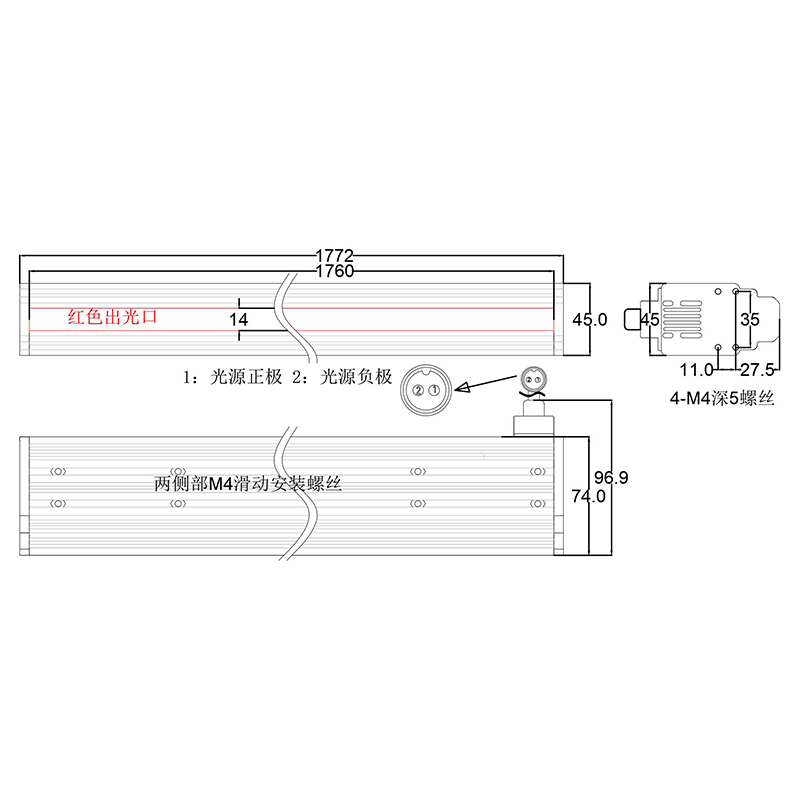 1740mm长线光源